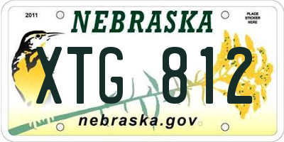 NE license plate XTG812