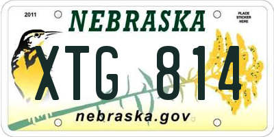 NE license plate XTG814