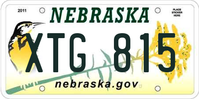 NE license plate XTG815