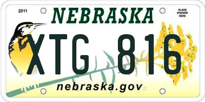 NE license plate XTG816
