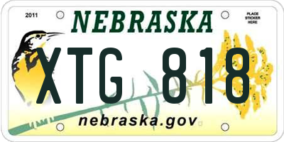 NE license plate XTG818