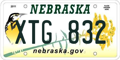 NE license plate XTG832