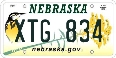 NE license plate XTG834
