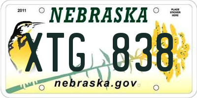 NE license plate XTG838