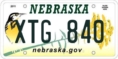 NE license plate XTG840