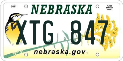NE license plate XTG847