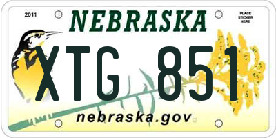 NE license plate XTG851