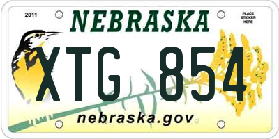 NE license plate XTG854