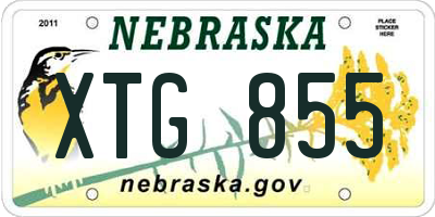 NE license plate XTG855