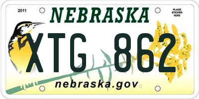 NE license plate XTG862