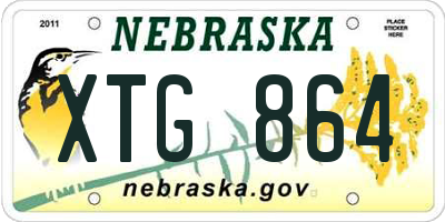NE license plate XTG864