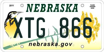 NE license plate XTG866