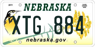 NE license plate XTG884