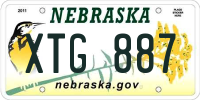 NE license plate XTG887