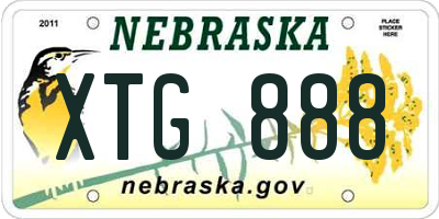 NE license plate XTG888