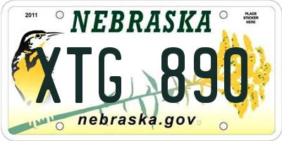 NE license plate XTG890
