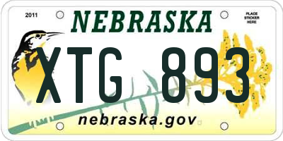 NE license plate XTG893