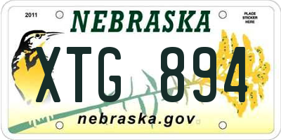 NE license plate XTG894