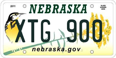 NE license plate XTG900