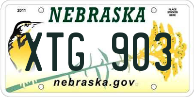 NE license plate XTG903