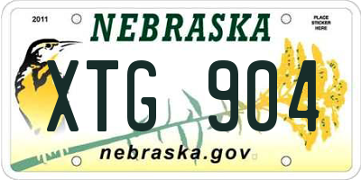 NE license plate XTG904