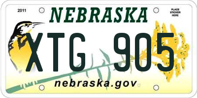 NE license plate XTG905