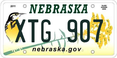 NE license plate XTG907