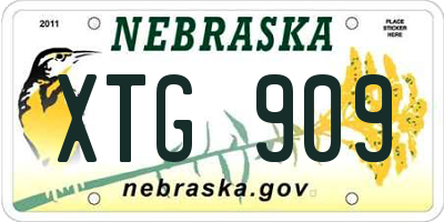 NE license plate XTG909