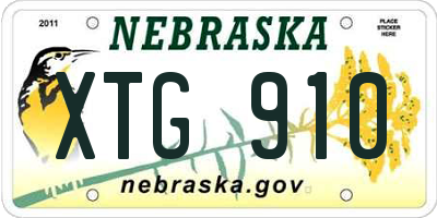 NE license plate XTG910