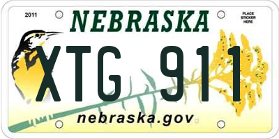 NE license plate XTG911