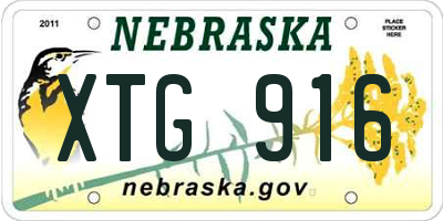 NE license plate XTG916