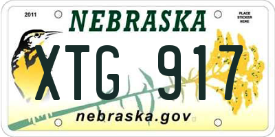 NE license plate XTG917