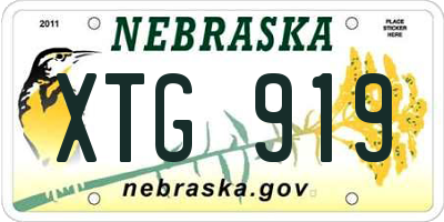 NE license plate XTG919
