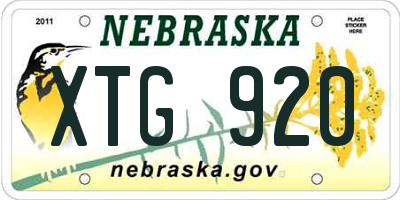 NE license plate XTG920