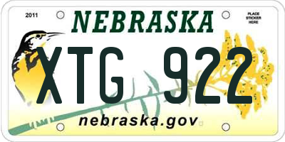 NE license plate XTG922