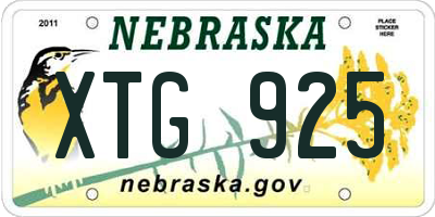 NE license plate XTG925