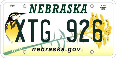 NE license plate XTG926