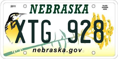 NE license plate XTG928