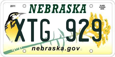 NE license plate XTG929