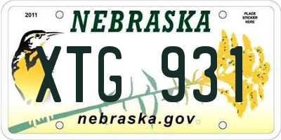 NE license plate XTG931