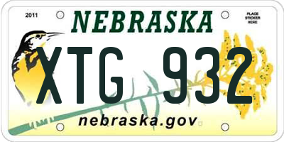 NE license plate XTG932