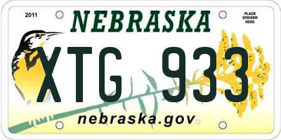 NE license plate XTG933