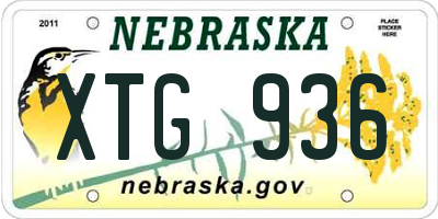 NE license plate XTG936