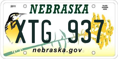 NE license plate XTG937