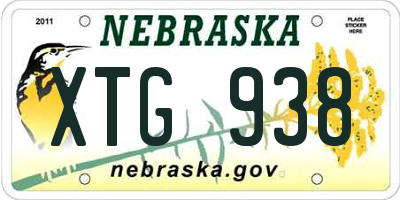 NE license plate XTG938
