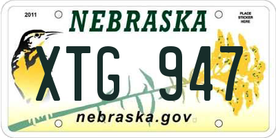 NE license plate XTG947