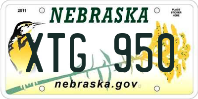 NE license plate XTG950