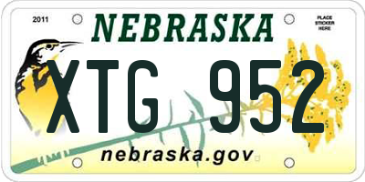 NE license plate XTG952