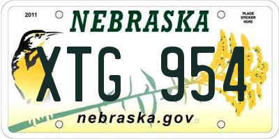 NE license plate XTG954