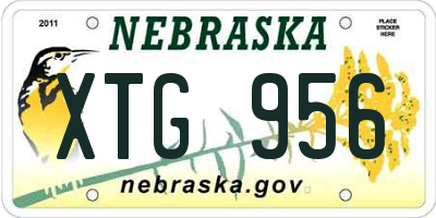 NE license plate XTG956